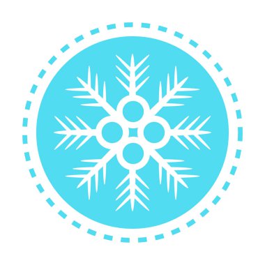 Dekoratif mavi kar tanesi mutlu yeni yıl merry christmas dekorasyon konsepti düz vektör çizim