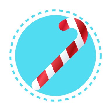 Dekoratif şeker kamışı mutlu yeni yıl neşeli Noel dekorasyon konsepti düz vektör çizim