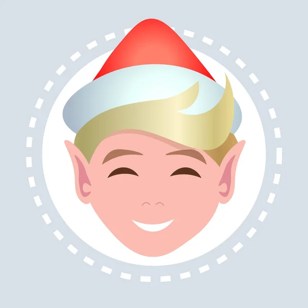 Homme Visage Avatar Heureux Nouvelle Année Joyeux Noël Décoration Concept — Image vectorielle