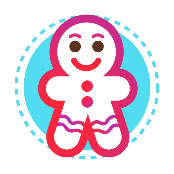Dekoratif Gingerbread Mutlu Yeni Yıl Neşeli Noel Dekorasyon Konsepti Düz — Stok Vektör