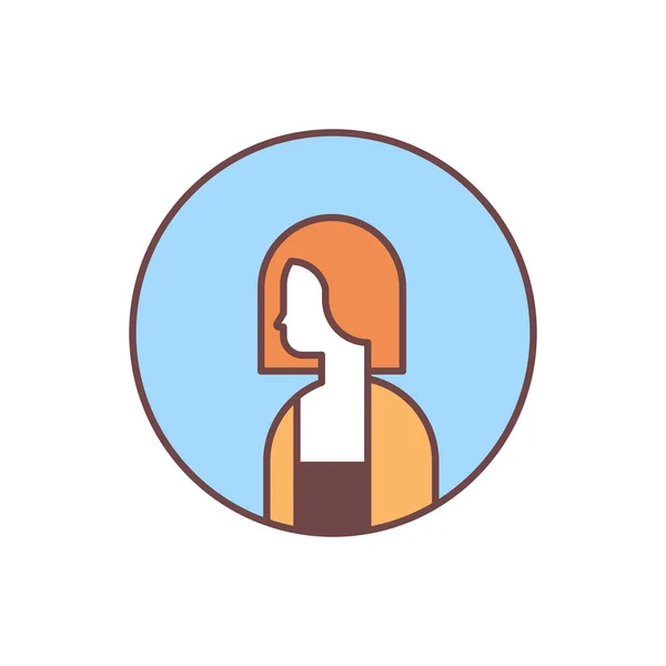 Podnikatelka avatar profil obchodních žena office pracovník koncept ženské kreslený charakter portrét linka izolována — Stockový vektor
