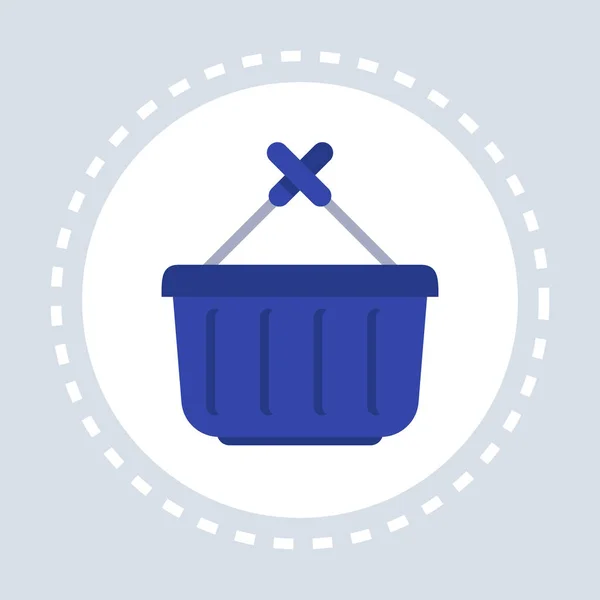 basket with hundle shopping icon concept flat