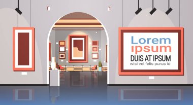 Modern Sanat Galerisi Müzesi iç yaratıcı çağdaş resim sergisi sanat veya sergiler düz yatay kopya alanı Pansiyon