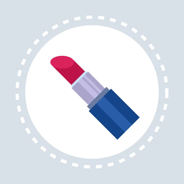 Vrouwen rode lippenstift winkelen pictogram mode winkel logo plat — Stockvector