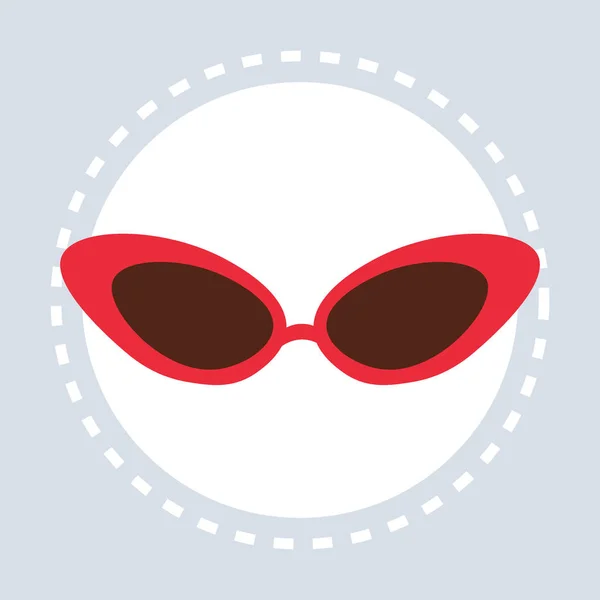 Femmes lunettes de soleil élégantes icône shopping accessoires de mode magasin logo plat — Image vectorielle