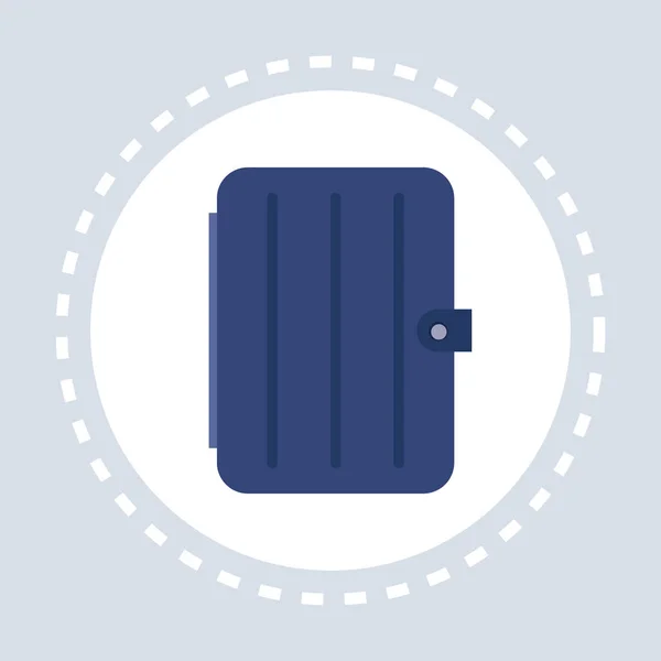 青い閉じた主催者メモ帳アイコン ロゴ フラットをショッピング — ストックベクタ