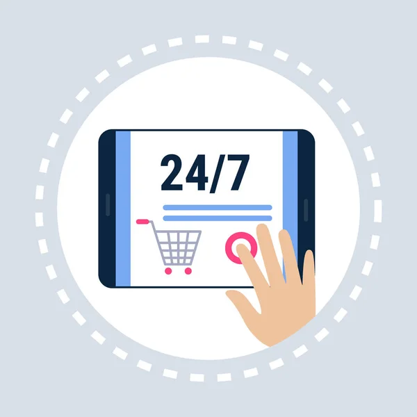 Mobile application online shopping icon concept flat — Stock Vector