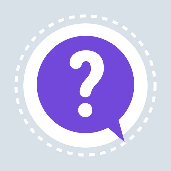 Vraagteken helpen spraak chat zeepbel symbool winkelen pictogram concept plat — Stockvector