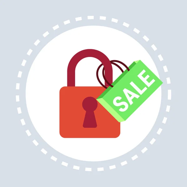 자물쇠 판매 온라인 쇼핑 보호 개념 플랫 — 스톡 벡터