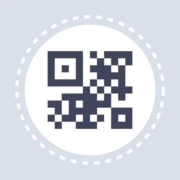 Noir réaliste qr code icône shopping concept plat — Image vectorielle