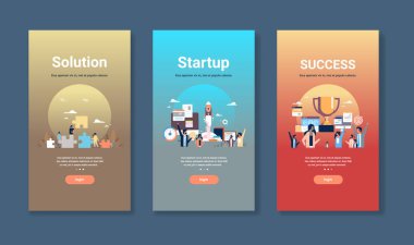 web tasarım şablonu çözüm başlangıç ve başarı kavramları farklı iş koleksiyonu tam kopyaya alanı ayarla