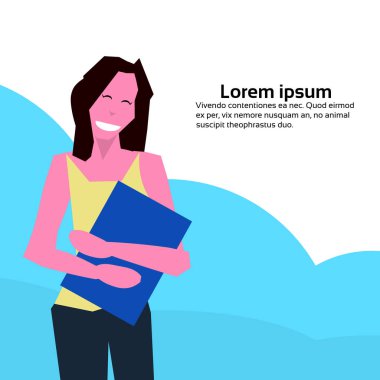 kitap başarılı çalışma kavramı kadın karikatür karakter portre tam kopyaya yer tutan kadın