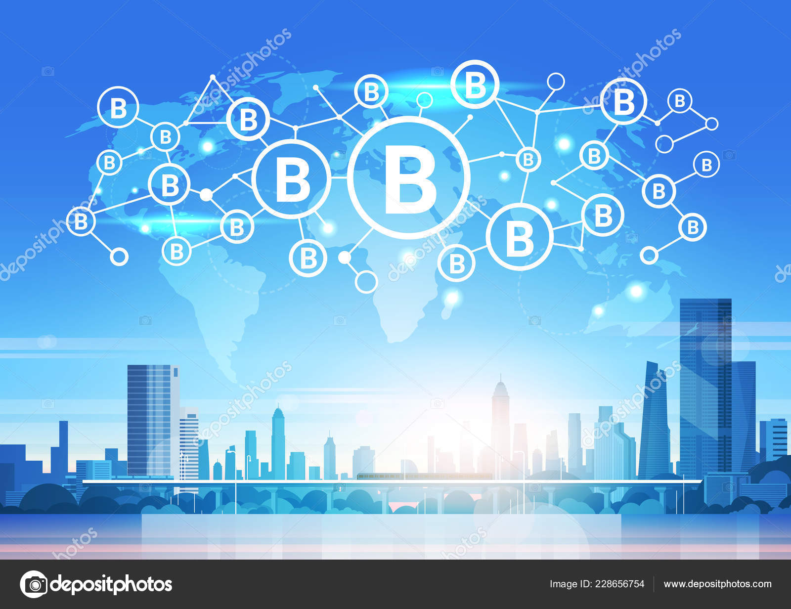 세계 지도 미래 bitcoin 아이콘 인터페이스 네트워크 마이닝 암호화 통화 연결 개념 도시 배경 평면 수평 스톡 벡터 -  ©mast3r 228656754