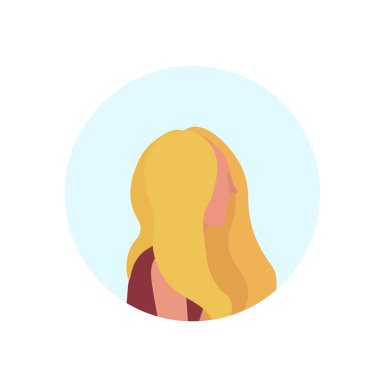 sarışın kadın profili avatar izole kadın karikatür karakter portre düz