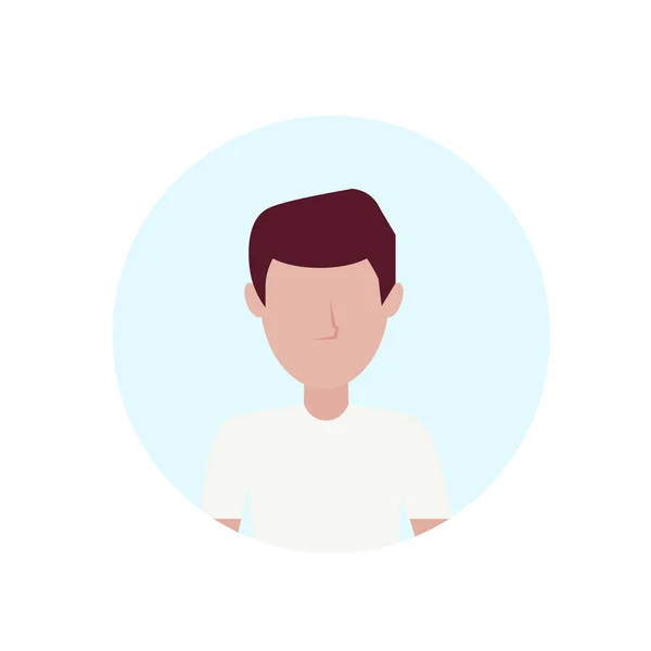 Man avatar geïsoleerde gezichtsloze mannelijke cartoon karakter portret plat — Stockvector