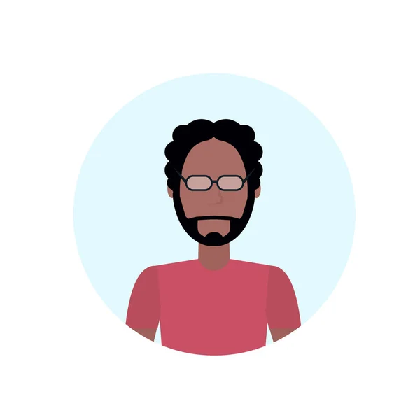 Africano americano homem avatar isolado sem rosto masculino desenho animado personagem retrato plano —  Vetores de Stock