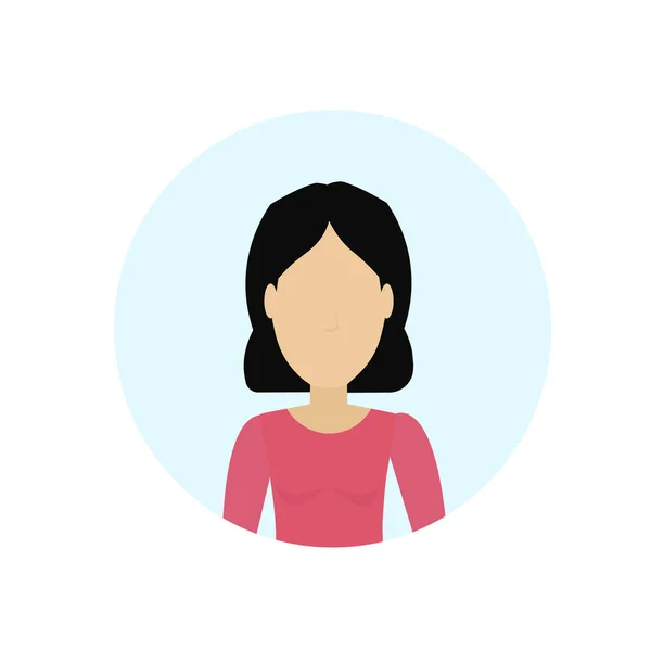 Asiatique femme avatar isolé visage sans visage femme dessin animé personnage portrait plat — Image vectorielle