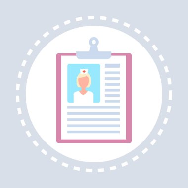 kadın doktor tıbbi personel özgeçmiş simgesi sağlık hizmeti logo tıp ve sağlık sembol kavramı düz