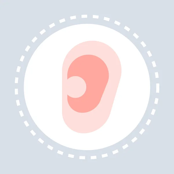 Icona dell'orecchio umano otorinolaringoiatria assistenza sanitaria logo medicina e concetto di simbolo della salute illustrazione vettoriale piatta — Vettoriale Stock