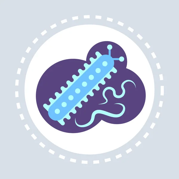 Virus bakteri germ ikon layanan kesehatan Logo medis simbol obat datar - Stok Vektor