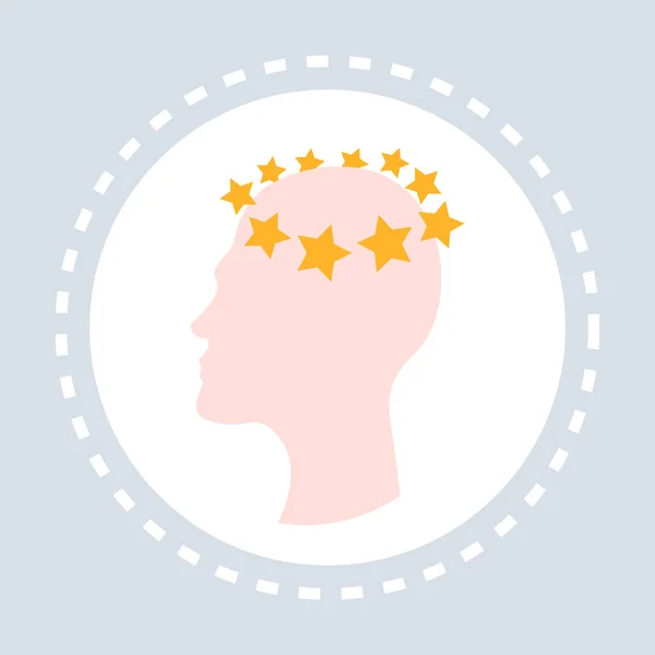 Concepto de mareo conmoción cerebral icono de la cabeza humana atención médica logotipo del servicio médico medicina y símbolo de salud plana — Archivo Imágenes Vectoriales