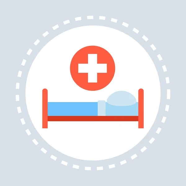 Icône de lit d'hôpital santé service médical logo médecine et santé symbole concept plat — Image vectorielle