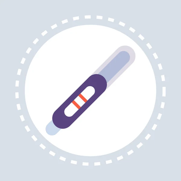 Icona del test di gravidanza assistenza sanitaria logo medicina e simbolo di salute concetto di gravidanza piatto — Vettoriale Stock