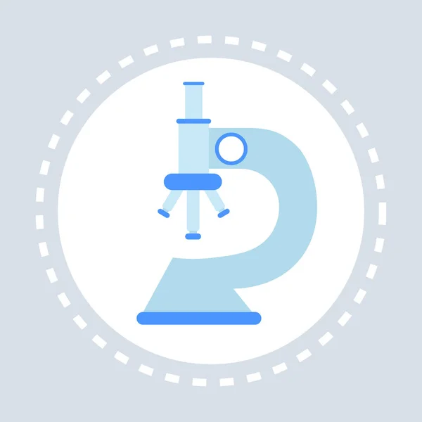 Ikon mikroskop layanan kesehatan logo obat dan simbol kesehatan konsep datar - Stok Vektor