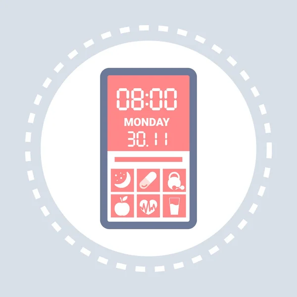 Sundhed bog ansøgning interface mobil app smartphone skærm ikon sundhedspleje medicinsk tjeneste logo medicin symboler koncept flad – Stock-vektor
