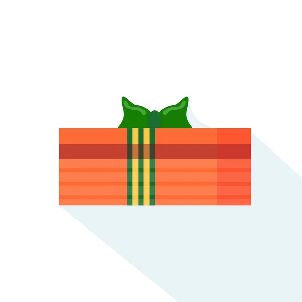 Hediye kutusu düz izole şerit tatil hediyesi sarılmış — Stok Vektör