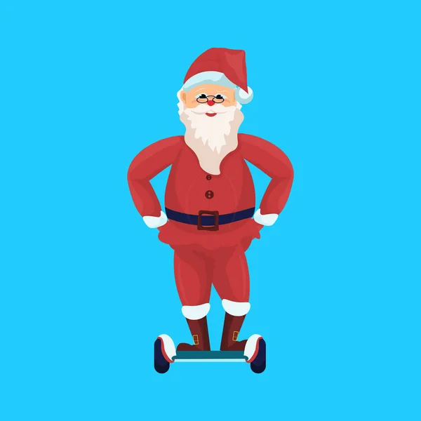 Santa claus feliz navidad feliz año nuevo concepto de vacaciones piso aislado — Vector de stock