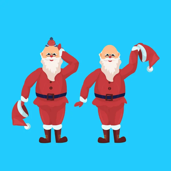 Santa claus Veselé Vánoce šťastný nový rok dovolená concept plochý, samostatný — Stockový vektor