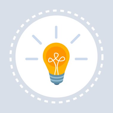 izole ışık lamba simgesi yaratıcı bir fikir yeni başlangıç yenilik kavramı düz