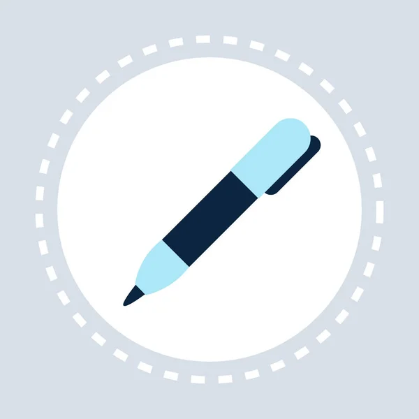 Biuro klasyczny długopis sprzęt creative koncepcja płaskie na białym tle — Wektor stockowy