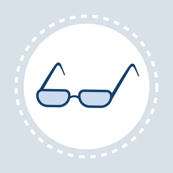 Occhiali da vista icona ottico occhiali eleganti piatto isolato — Vettoriale Stock