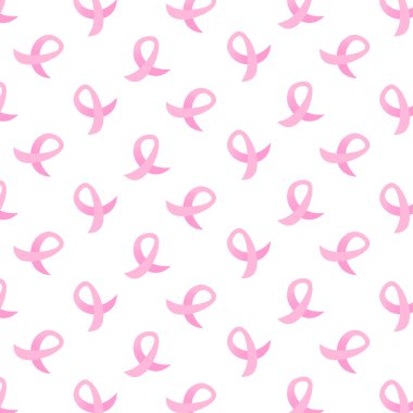 Dünya AIDS Günü farkındalık pembe kurdele işareti seamless modeli tıbbi önleme meme kanseri düz izole