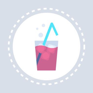 taze içecek kokteyl cam simgesi sağlıksız alkollü içecek konsepti düz