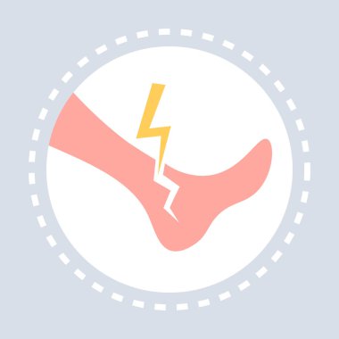 kırık kırık bilek yaralanma insan bacak simgesi sağlık tıbbi hizmet logosu tıp ve sağlık sembol kavramı düz