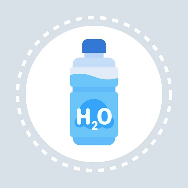 Ikon botol air mineral H2O ikon layanan kesehatan Logo obat dan simbol kesehatan konsep datar - Stok Vektor