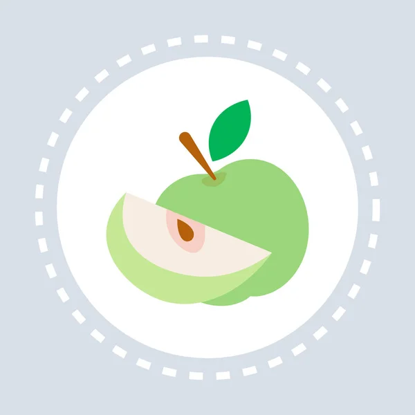 Здоровой свежей пищи яблочные фрукты икона здравоохранения медицинское обслуживание логотип медицины и здоровья символа концепции плоской — стоковый вектор