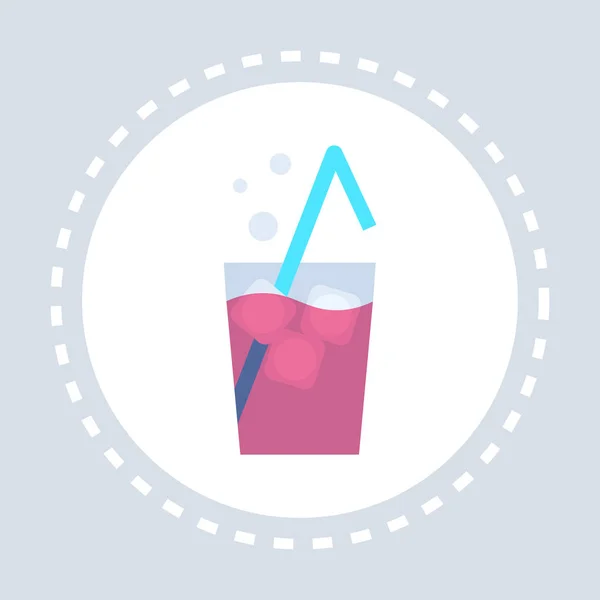 Fresh beverage cocktail glass icon unhealthy alcoholic drink concept flat — Stock Vector