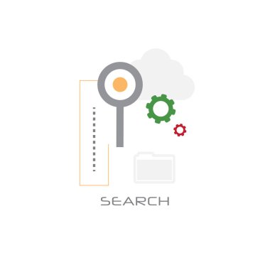 Büyüteç Camı veritabanı klasörü veri izole kavramı çizgi stili arama