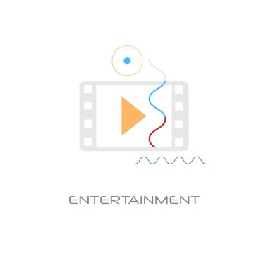 video oynatıcı eğlence multimedya uygulama kavramı çizgi stili izole