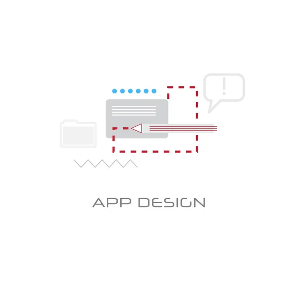 Anwendung grafische Entwicklung Schnittstelle App Design Konzept Linie Stil isoliert — Stockvektor