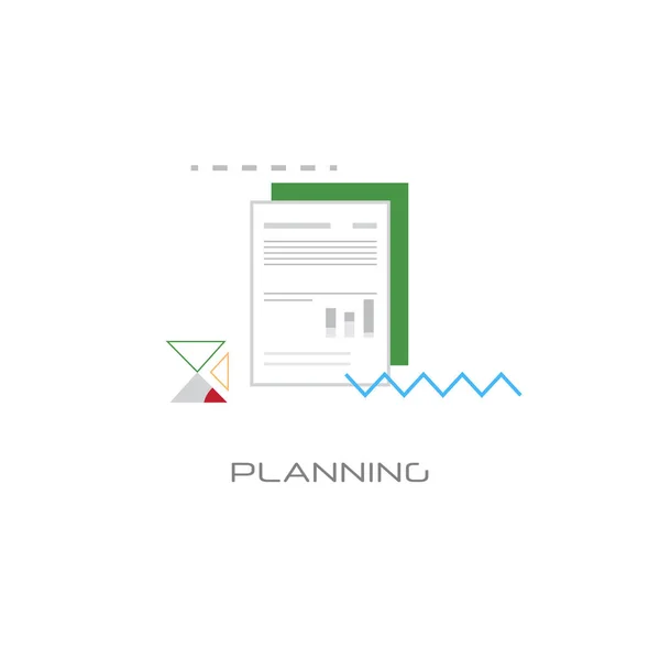 Document with data chart financial planning concept line style isolated — Stock Vector