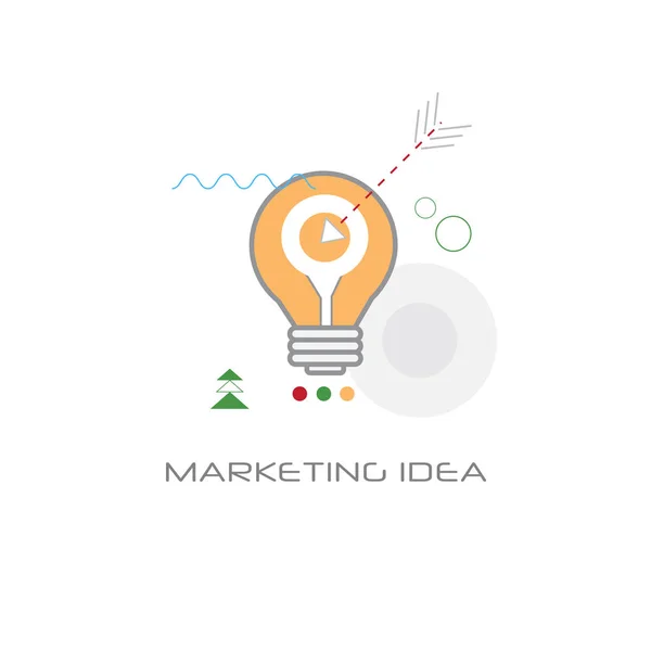 Icono de la lámpara de luz nueva idea creativa de marketing comercial concepto línea estilo aislado — Vector de stock