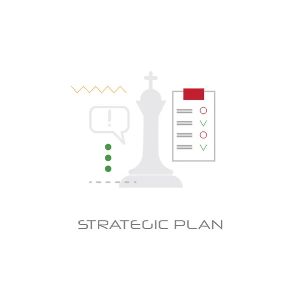 Framgångsrik affärsplanering framtida strategiska landsbygdsutvecklingsplanen konceptet linjeformat isolerade — Stock vektor