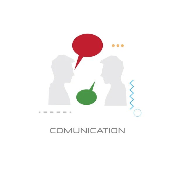 2 人チャット バブル音声ビジネス コミュニケーション コンセプト フラット スタイル分離 — ストックベクタ