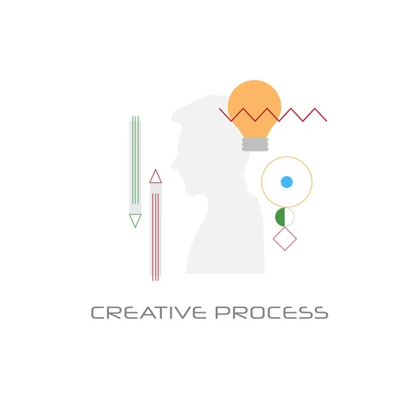Nouvelle idée d'entreprise imagination processus créatif concept ligne style isolé — Image vectorielle