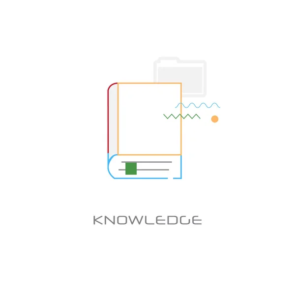 Выделенный стиль линии знаний бизнес-образования — стоковый вектор